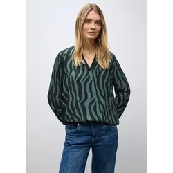 Street One Damen Tunika 3412082 mit Tape-Details - Bluse mit Zebra-Print und dekorativem Tape, ideal für einen modischen Look. Perfekt für den Alltag oder besondere Anlässe.