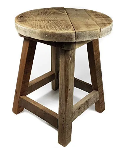 Spetebo Holz Blumenhocker rustikal - Deko Hocker für Blumenständer - Rustikaler Barhocker aus massivem Holz, ideal als Blumenständer. Mit einer Größe von 32x26 cm ist er ein einzigartiges Naturprodukt, das jedem Raum Charme verleiht.