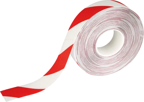 Durable Bodenmarkierungsband Duraline 50/07 - Rot/Weiß, 50mm x 30m - Warnen & Kennzeichnen - Selbstklebendes Markierband für Innenräume mit rutschhemmender R9-Beschichtung zur sicheren Kennzeichnung von Gefahrenzonen. Staplergeeignet und in signalstarken Farben.