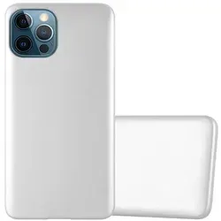 Cadorabo Schutzhülle für Apple iPhone 12 / 12 PRO Hülle in Silber Handyhülle TPU Silikon Etui Cover Case