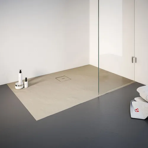 Schulte Duschwanne Steinstruktur 100 x 140 cm sand - Duschwanne mit eleganter Steinstruktur, ideal für stilvolle Badezimmer und bietet rutschfeste Sicherheit.
