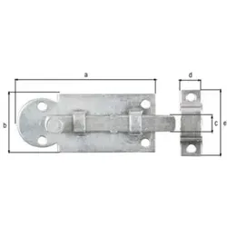Fensterriegel L.61mm B.26mm Form ger. STA galv. gelb verz. Ausschub 13,5mm GAH