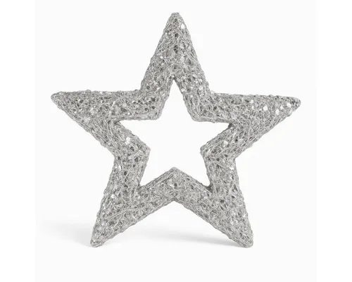 RIFFELMACHER & WEINBERGER Weihnachtsbaumkugel Riffelmacher Deko Glitter-Stern 15 cm 17355, Silb