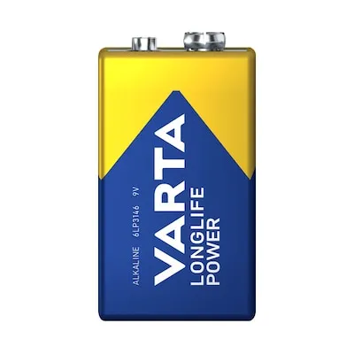 Varta 4922 Longlife Power 9V-Block - Langlebige Alkaline-Batterie mit 580 mAh, ideal für Audio-Geräte und HiFi-Zubehör
