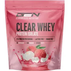 Clear Whey Protein - Litschi, 900 g - Sportnahrung mit 24g reinem Eiweiß pro Portion, ideal für schnelle Absorption nach dem Workout. Gluten- und laktosefrei, erhältlich in 4 leckeren Geschmacksrichtungen!