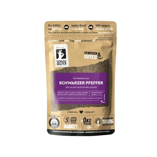 Bremer Gewürzhandel schwarzer Pfeffer, gemahlen - Intensiver Pfeffergeschmack für vielseitige Anwendungen - Vielseitig einsetzbarer schwarzer Pfeffer, ideal zum Kochen und Backen. Sein intensives Aroma verfeinert jede Speise und sorgt für genussvolle Momente. 100% natürliche Qualität ohne Zusätze!