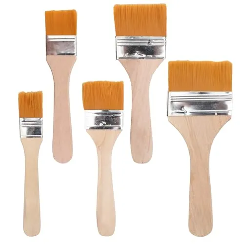 Stück Pinsel,Flachpinsel-Set 5-teilig,lackpinsel,malerpinsel,flachpinsel,lasurpinsel Holz außen,Flachpinsel mit Holzstiel,Pinselset,für Kunst Farben Malerbedarf Malerei 5
