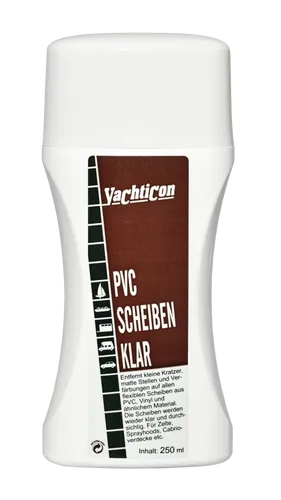 Yachticon PVC Scheiben klar 250 ml - Reinigungsmittel für PVC-Scheiben, entfernt Kratzer und Verfärbungen, schützt vor Neuverschmutzung und Rissbildung, für strahlenden Glanz und klare Sicht.