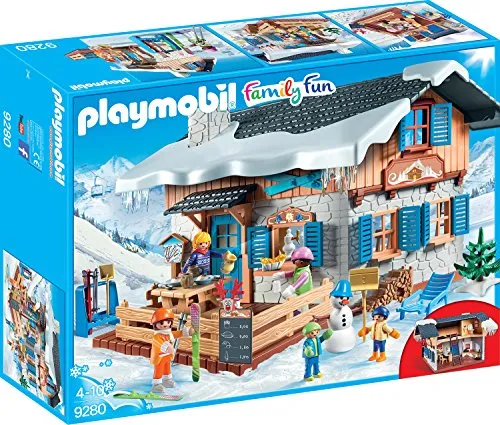 Playmobil Family Fun 9280 Skihütte Almhütte - Malerei und Spielspaß in einem: Die PLAYMOBIL Skihütte bietet detailgetreues Nachspielen mit authentischer Einrichtung und robustem Design für Kinder ab 4 Jahren.