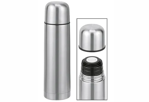 Isolierflasche doppelwandig 0,75 l Edelstahl - Thermobehälter aus Edelstahl, hält Getränke stundenlang heiß oder kalt und ist ideal für unterwegs.