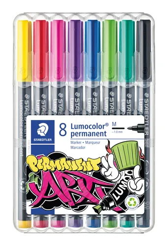 STAEDTLER 317W81 - Permanent-Universalstift M, Set, 8 Farben