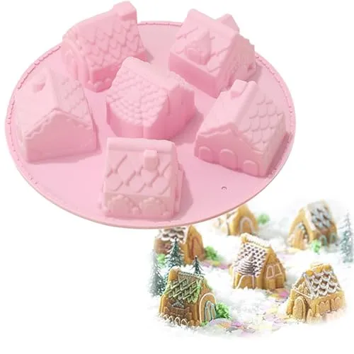 Silikon Backform 6 Hohlraum Schloss Muffinform - Burg klein Kuchen, Brot Silikonform Antihaft Kuchenform für Muffins, Brownies, Schokolade, Gelee, Pudding, Seife, Eiswür