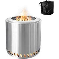 Rauchfreie Feuerschale aus Edelstahl – Terrassenofen für gemütliche Abende - Hochwertige Feuerschale aus Edelstahl, 38 cm breit und 36 cm hoch. Genießen Sie entspannte Abende ohne Rauchbelästigung – ideal für Terrasse und Garten.