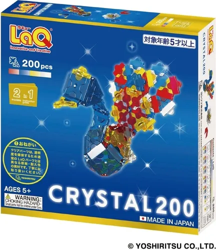 LaQ CRYSTAL Free Style Bausatz für kreatives Bauen, 200 Teile, 2 Konstruktionsschemata, ab 5 Jahren