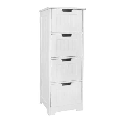 FINEBUY Midischrank FB45837 - Midischrank im Landhaus-Stil, 30x83x30 cm, mit praktischen Schubladen für zusätzlichen Stauraum und gemütliche Wohnatmosphäre.