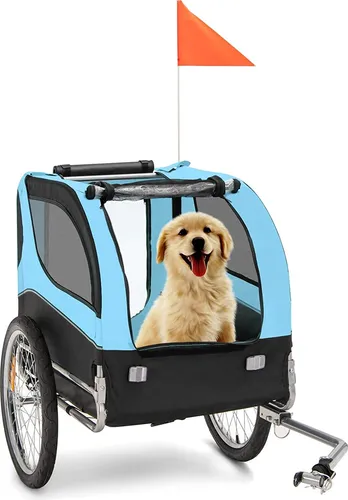 GOPLUS Haustieranhänger für Hunde – Atmungsaktiver Fahrradanhänger mit 3 Eingängen, Sicherheit & Komfort