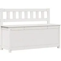 vidaXL Sitzbank Weiß 110x41x76,5 cm aus Massivholz Kiefer - Sitzbank aus massivem Kiefernholz, bietet viel Stauraum und sorgt für Ordnung. Mit praktischer Rückenlehne für zusätzlichen Komfort. Ideal für Flur oder Wohnbereich.