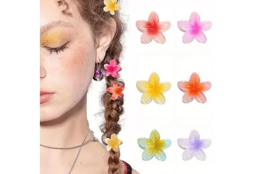LuxusKollektion Haarklammer 6er Set Blumen Haarklammer 4cm Acryl Haarspangen Mädchen Haar Clips