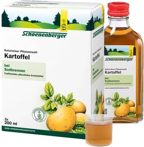 Schoenenberger Kartoffel Heilpflanzensaft 600 ML - Arzneimittel zur traditionellen Anwendung bei Sodbrennen, aus frischen Kartoffeln, ohne Konservierungsstoffe und Alkohol, ideal für Erwachsene.