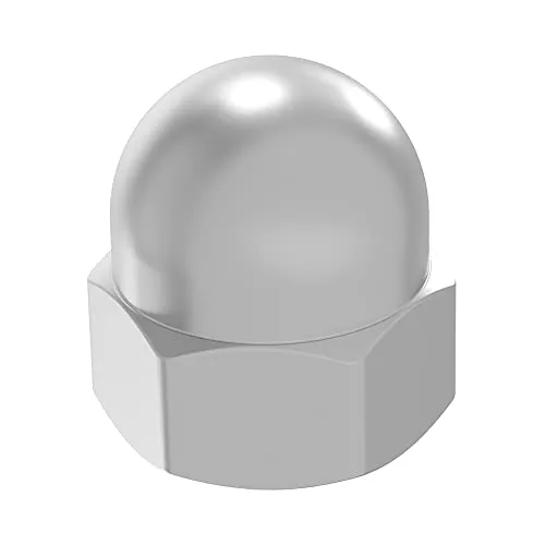 SECCARO Hutmutter M8, Edelstahl V2A VA A2, DIN 1587, Sechskant, hohe Form, 20 Stück