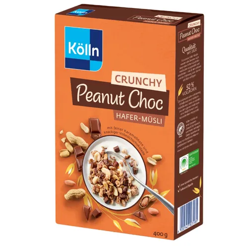 GOURVITA DE Kölln Müsli Crunchy Peanut Choc, 8x400g Sparpaket 13903