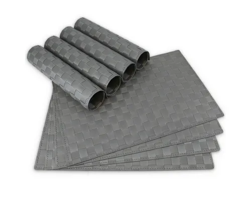 matches21 HOME & HOBBY Platzset Tischsets MODERN 8er Set Grau als Tischuntersetzer, (8-St), Abwaschbare Platzsets als Tischunterlagen für Ess-Tisch Tisch-Deko