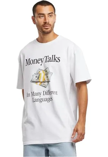 Mister Tee Männlich Collarless T-Shirt, Weiß, M