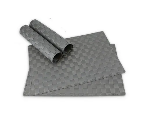 matches21 HOME & HOBBY Platzset Tischsets MODERN 4er Set Grau als Tischuntersetzer, (4-St), Abwaschbare Platzsets als Tischunterlagen für Ess-Tisch Tisch-Deko