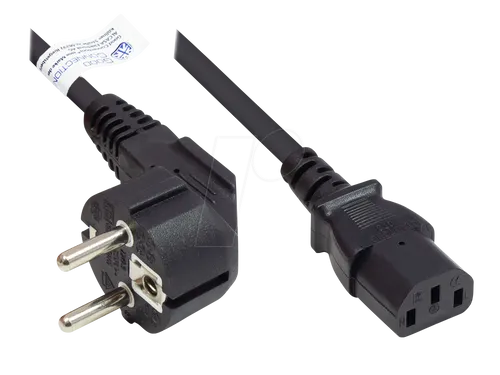 GC P0130-S007 - Netzkabel Typ E+F CEE 7/7 auf C13 , schwarz, 0,75 mm², 0,75 m