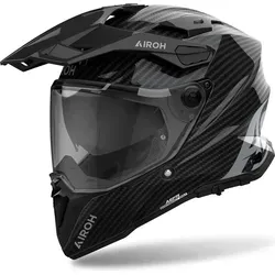 Airoh Commander 2 Motorradhelm Schwarz/Carbon Größe L - Motorradhelm für Offroad und Onroad, aus leichtem Kohlefaser mit optimaler Belüftung und kratzfestem Visier. Inklusive Pinlock für klare Sicht.