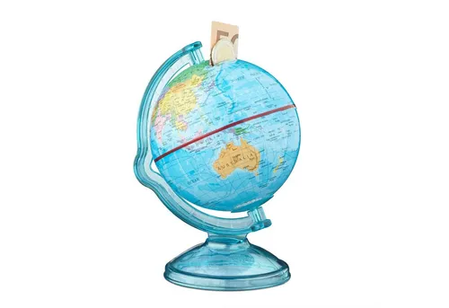 relaxdays Spardose 2 x Spardose Globus drehbar