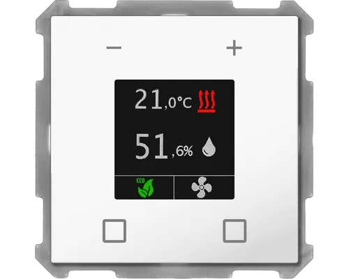 MDT SCN-RTR63S.01 Raumtemperaturregler Smart 63 - Zubehör für Klima & Heizen mit aktivem Farbdisplay, Temperatur- und Feuchtesensor sowie 4 Eingängen für flexible Steuerung und hohen Komfort in Innenräumen.