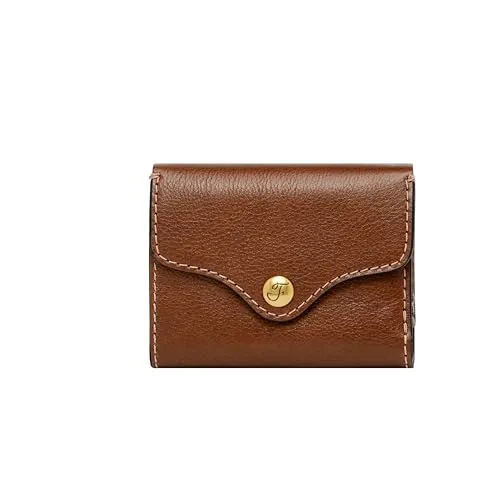 Fossil Damen Portemonnaie Heritage aus Leder - Damen-Geldbörsen aus hochwertigem LiteHide Leder, schlankes Design mit 2 Einschubtaschen und praktischem Schnappverschluss für stilvolle Aufbewahrung.