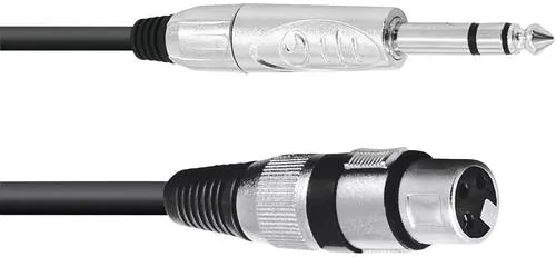 Omnitronic 30225182 XLR Adapterkabel [1x XLR-Buchse 3 polig - 1x Klinkenstecker 6.3 mm (stereo)] 2.00 m Schwarz