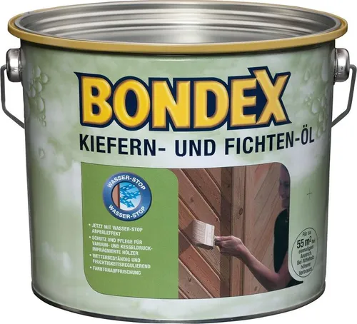 Bondex Kiefern- und Fichten-Öl 2,50 l - 329626 - Holzöle für den perfekten Schutz und die Pflege von Holzoberflächen, wetterfest und farbtonverstärkend.