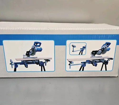 Güde GUG 135 Kapp-Zugsäge mit Untergestell - Elektrowerkzeug-Sets für präzises Schneiden von Holz, inklusive stabilen Untergestell für optimale Ergonomie und sichere Handhabung.