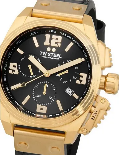 TW Steel Quarzuhr TW1118 Canteen Chronograph 46mm - Armbanduhren mit 10 ATM Wasserdichtigkeit, sportlichem Design und hochwertigem Saphirglas – ideal für aktive Herren.