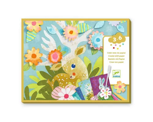 DJECO Kreativset Malset mit Tiermotiven für Kinder von 3-6 Jahren mit Löschpapier