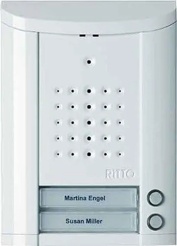 Schneider Electric Ritto Entravox Türstation für 2-Familienhaus - Haus-Alarmanlagen: Vandalensichere Audio-Türstation mit beleuchteter Klingeltaste und individueller Lautstärkeregelung für optimale Kommunikation und modernes Design.