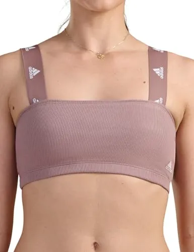 adidas Damen Bandeau Active Flex Ribbed Sport-BH, Wonder Oxid, M