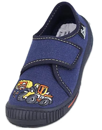 Beck Jungen graafmachine Niedrige Hausschuhe, Blau, 29 EU - Hausschuhe aus strapazierfähigem Textil mit Klettverschluss für einfaches An- und Ausziehen, perfekt für kleine Abenteurer.