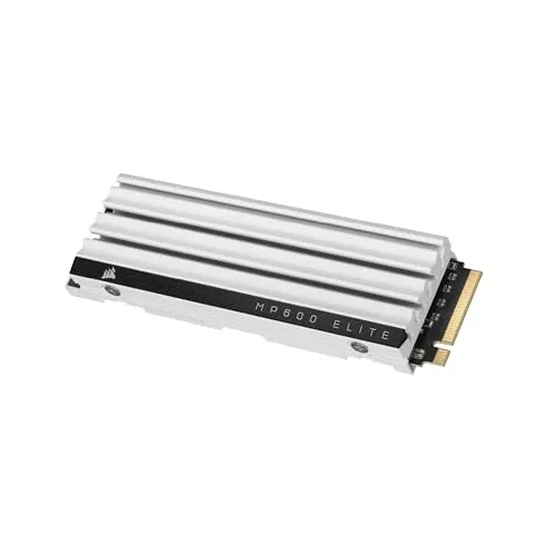 Corsair MP600 Elite 4TB M.2 PCIe Gen4 SSD für PS5 – Ultra-schnelle Leistung mit Kühlkörper - M.2 SSD für PS5 mit bis zu 7.000 MB/s Lese- und 6.500 MB/s Schreibgeschwindigkeit. Ideal zur Speichererweiterung und für ein beschleunigtes Gaming-Erlebnis.