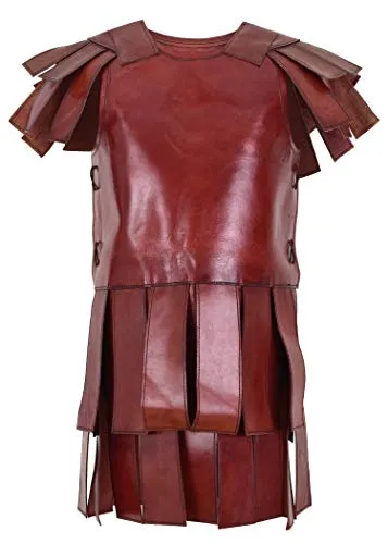 Battle-Merchant Römische Subarmalis aus Leder – Kostüm für Mittelalterfans - Hochwertige römische Subarmalis aus vegetabil gegerbtem Leder, ideal für LARP, Cosplay und Karneval. Größe L, rotbraun, mit robustem Design für authentische Auftritte.