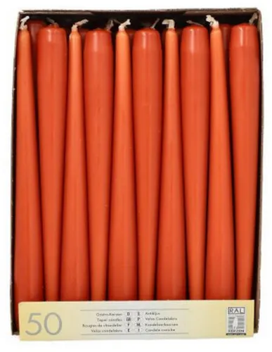 Papstar Leuchterkerzen Ø 2,2 cm, 50 Stück in braun von PAPSTAR