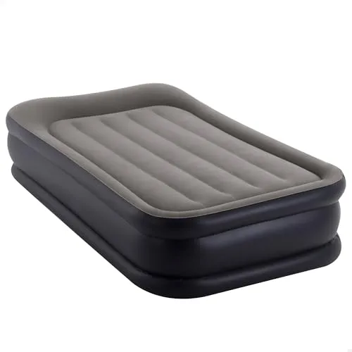 Intex DuraBeam PillowRest Raised Luftbett 191x99x42cm Grau - Komfortables Luftbett mit integrierter Pumpe und Fiber-Tech Technologie für optimale Stabilität und Bequemlichkeit. Ideal für Gäste oder Camping, max. Belastung 136 kg.