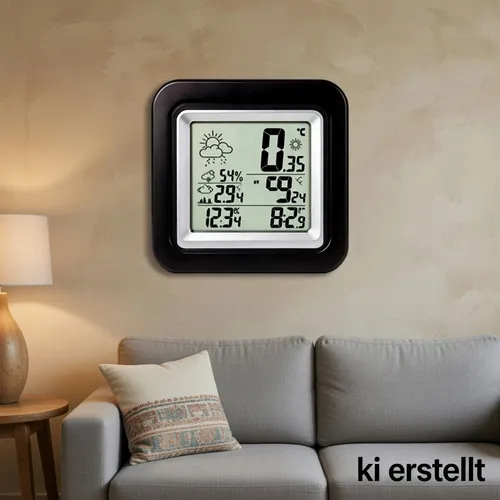 FUNK Wetterstation Thermometer Hygrometer Innen Außen Sensor Wetterprognose