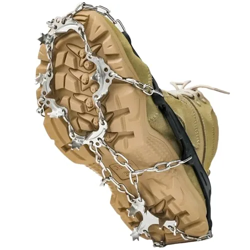 HOSLAFON Steigeisen, Eiskrallen für Stiefelschuhe, Silikon-Edelstahl-Greifer, Schuhspikes, Griffe, Traktion für EIS, Schnee