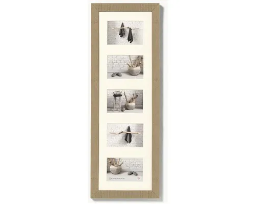 Bilderrahmen Collage Holz Home beigebraun 5 Fotos 10x15 cm