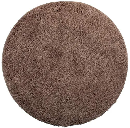 Brandsseller Badezimmerteppich Ø 60 cm Badvorleger Badematte Badteppich rund Chenille rutschfest saugstark maschinenwaschbar - Taupe