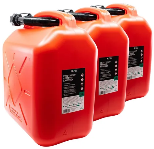 3x Benzinkanister rot 20L Reservekanister Kanister UN-Zulassung